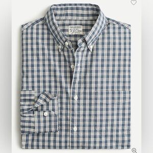 J. Crew Stretch Secret Wash Cotton Poplin Shirt in Plaid